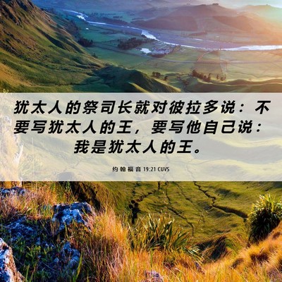 Picture 06 - 约 翰 福 音 19:21 CUVS - 犹 太 人 的 祭 司 长 就 对 彼 拉 多 - Bible Verse Picture