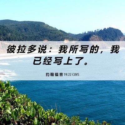 Picture 06 - 约 翰 福 音 19:22 CUVS - 彼 拉 多 说 ： 我 所 写 的 ， 我 已 - Bible Verse Picture