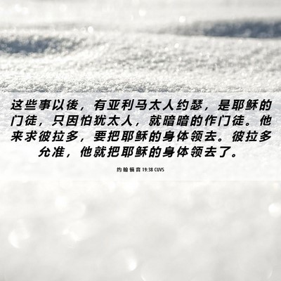 Picture 06 - 约 翰 福 音 19:38 CUVS - 这 些 事 以 後 ， 有 亚 利 马 太 人 - Bible Verse Picture
