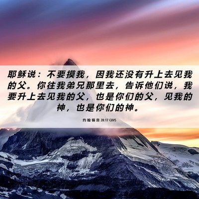 Picture 06 - 约 翰 福 音 20:17 CUVS - 耶 稣 说 ： 不 要 摸 我 ， 因 我 还 - Bible Verse Picture