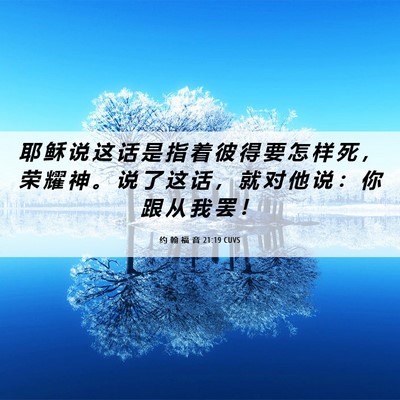 Picture 06 - 约 翰 福 音 21:19 CUVS - 耶 稣 说 这 话 是 指 着 彼 得 要 怎 - Bible Verse Picture