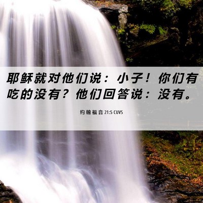 Picture 06 - 约 翰 福 音 21:5 CUVS - 耶 稣 就 对 他 们 说 ： 小 子 ！ 你 - Bible Verse Picture