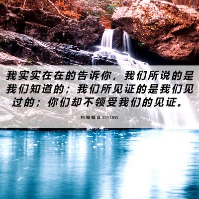 Picture 06 - 约 翰 福 音 3:11 CUVS - 我 实 实 在 在 的 告 诉 你 ， 我 们 - Bible Verse Picture