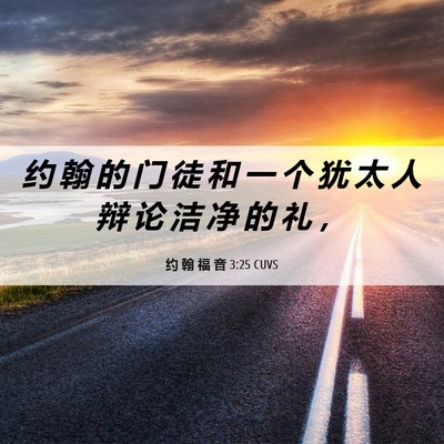 Picture 06 - 约 翰 福 音 3:25 CUVS - 约 翰 的 门 徒 和 一 个 犹 太 人 辩 - Bible Verse Picture