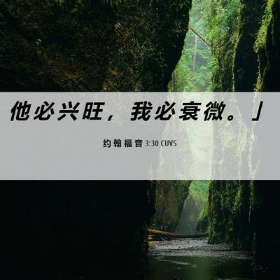 Picture 06 - 约 翰 福 音 3:30 CUVS - 他 必 兴 旺 ， 我 必 衰 微 。 - Bible Verse Picture