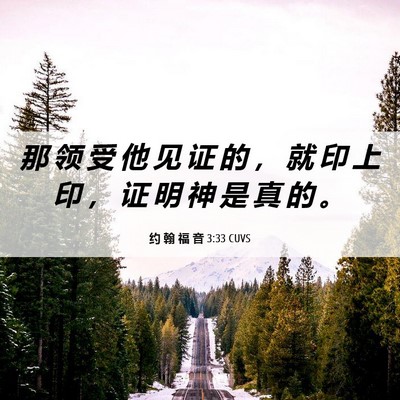 Picture 06 - 约 翰 福 音 3:33 CUVS - 那 领 受 他 见 证 的 ， 就 印 上 印 - Bible Verse Picture