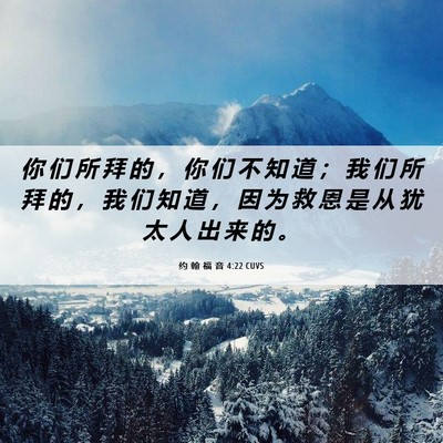 Picture 06 - 约 翰 福 音 4:22 CUVS - 你 们 所 拜 的 ， 你 们 不 知 道 ； - Bible Verse Picture