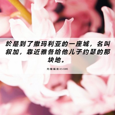 Picture 06 - 约 翰 福 音 4:5 CUVS - 於 是 到 了 撒 玛 利 亚 的 一 座 城 - Bible Verse Picture