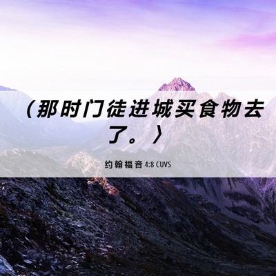 Picture 06 - 约 翰 福 音 4:8 CUVS - （ 那 时 门 徒 进 城 买 食 物 去 了 - Bible Verse Picture
