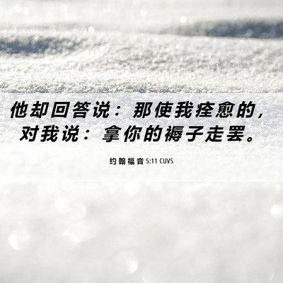 Picture 06 - 约 翰 福 音 5:11 CUVS - 他 却 回 答 说 ： 那 使 我 痊 愈 的 - Bible Verse Picture