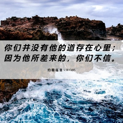 Picture 06 - 约 翰 福 音 5:38 CUVS - 你 们 并 没 有 他 的 道 存 在 心 里 - Bible Verse Picture