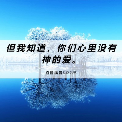 Picture 06 - 约 翰 福 音 5:42 CUVS - 但 我 知 道 ， 你 们 心 里 没 有 神 - Bible Verse Picture