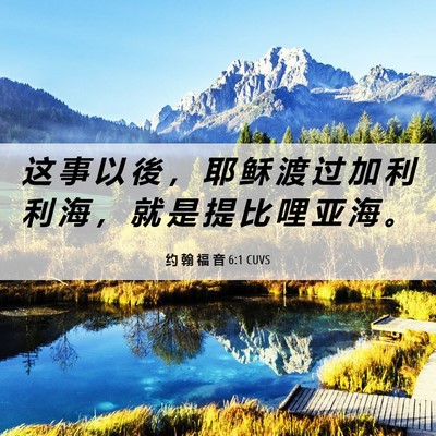 Picture 06 - 约 翰 福 音 6:1 CUVS - 这 事 以 後 ， 耶 稣 渡 过 加 利 利 - Bible Verse Picture