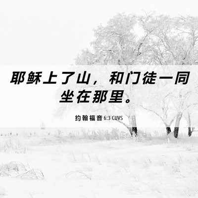 Picture 06 - 约 翰 福 音 6:3 CUVS - 耶 稣 上 了 山 ， 和 门 徒 一 同 坐 - Bible Verse Picture