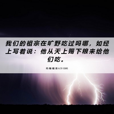 Picture 06 - 约 翰 福 音 6:31 CUVS - 我 们 的 祖 宗 在 旷 野 吃 过 吗 哪 - Bible Verse Picture