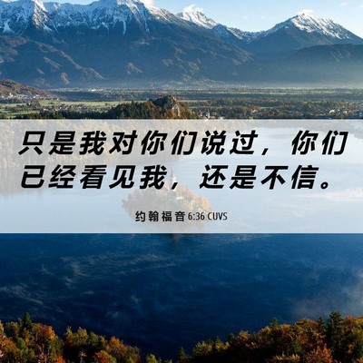 Picture 06 - 约 翰 福 音 6:36 CUVS - 只 是 我 对 你 们 说 过 ， 你 们 已 - Bible Verse Picture