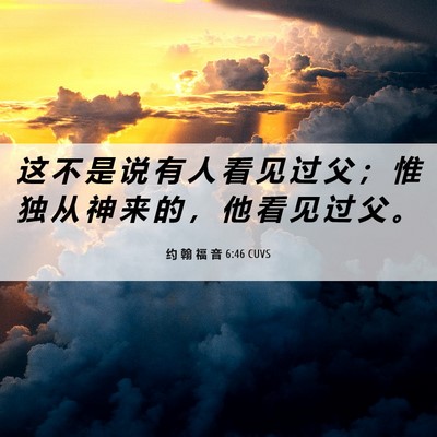 Picture 06 - 约 翰 福 音 6:46 CUVS - 这 不 是 说 有 人 看 见 过 父 ； 惟 - Bible Verse Picture