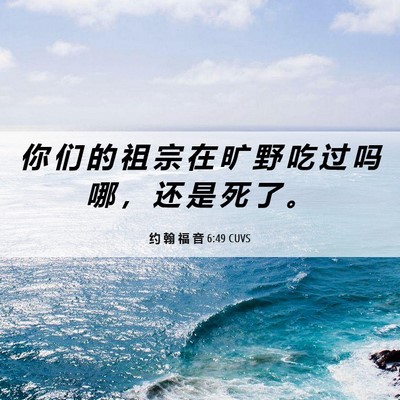 Picture 06 - 约 翰 福 音 6:49 CUVS - 你 们 的 祖 宗 在 旷 野 吃 过 吗 哪 - Bible Verse Picture