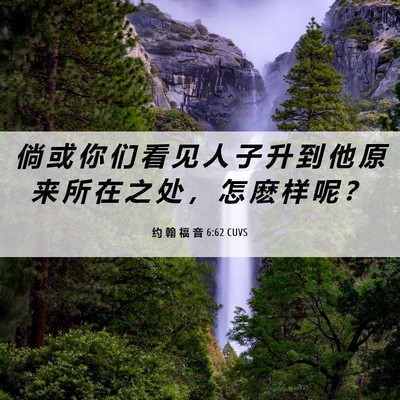 Picture 06 - 约 翰 福 音 6:62 CUVS - 倘 或 你 们 看 见 人 子 升 到 他 原 - Bible Verse Picture