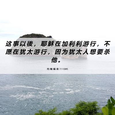 Picture 06 - 约 翰 福 音 7:1 CUVS - 这 事 以 後 ， 耶 稣 在 加 利 利 游 - Bible Verse Picture