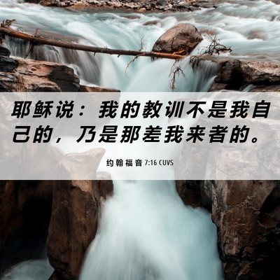 Picture 06 - 约 翰 福 音 7:16 CUVS - 耶 稣 说 ： 我 的 教 训 不 是 我 自 - Bible Verse Picture