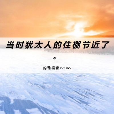 Picture 06 - 约 翰 福 音 7:2 CUVS - 当 时 犹 太 人 的 住 棚 节 近 了 - Bible Verse Picture