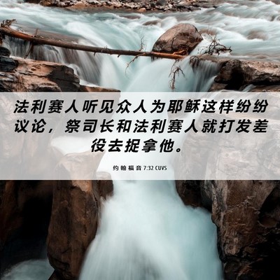 Picture 06 - 约 翰 福 音 7:32 CUVS - 法 利 赛 人 听 见 众 人 为 耶 稣 这 - Bible Verse Picture