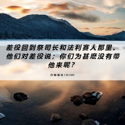 Picture 06 - 约 翰 福 音 7:45 CUVS - 差 役 回 到 祭 司 长 和 法 利 赛 人 - Bible Verse Picture