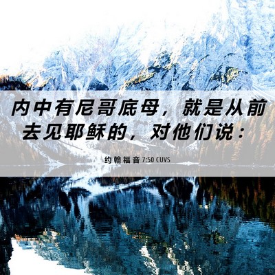 Picture 06 - 约 翰 福 音 7:50 CUVS - 内 中 有 尼 哥 底 母 ， 就 是 从 前 - Bible Verse Picture