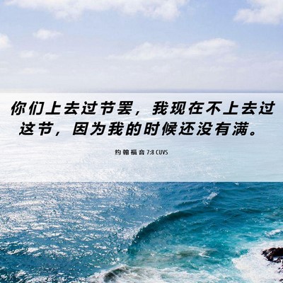 Picture 06 - 约 翰 福 音 7:8 CUVS - 你 们 上 去 过 节 罢 ， 我 现 在 不 - Bible Verse Picture