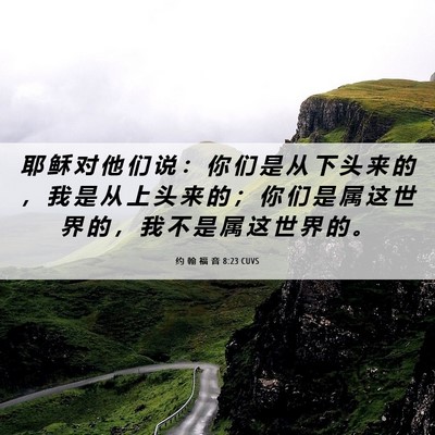 Picture 06 - 约 翰 福 音 8:23 CUVS - 耶 稣 对 他 们 说 ： 你 们 是 从 下 - Bible Verse Picture