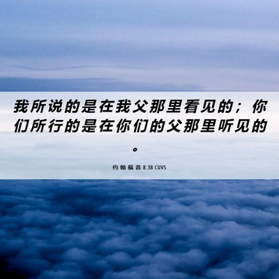 Picture 06 - 约 翰 福 音 8:38 CUVS - 我 所 说 的 是 在 我 父 那 里 看 见 - Bible Verse Picture