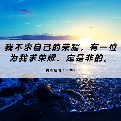 Picture 06 - 约 翰 福 音 8:50 CUVS - 我 不 求 自 己 的 荣 耀 ， 有 一 位 - Bible Verse Picture