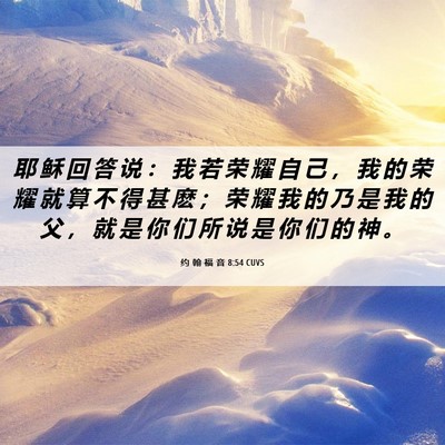 Picture 06 - 约 翰 福 音 8:54 CUVS - 耶 稣 回 答 说 ： 我 若 荣 耀 自 己 - Bible Verse Picture