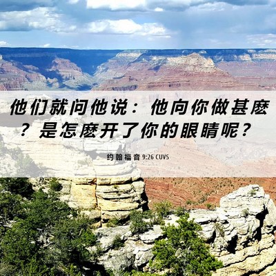 Picture 06 - 约 翰 福 音 9:26 CUVS - 他 们 就 问 他 说 ： 他 向 你 做 甚 - Bible Verse Picture