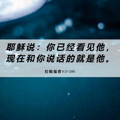 Picture 06 - 约 翰 福 音 9:37 CUVS - 耶 稣 说 ： 你 已 经 看 见 他 ， 现 - Bible Verse Picture