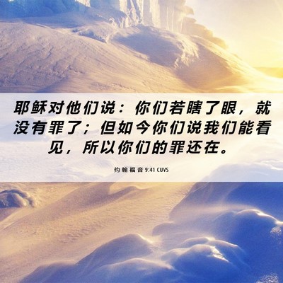 Picture 06 - 约 翰 福 音 9:41 CUVS - 耶 稣 对 他 们 说 ： 你 们 若 瞎 了 - Bible Verse Picture