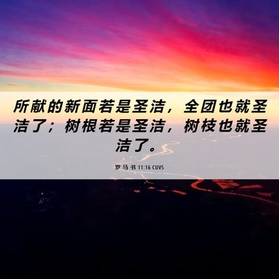 Picture 06 - 罗 马 书 11:16 CUVS - 所 献 的 新 面 若 是 圣 洁 ， 全 团 - Bible Verse Picture