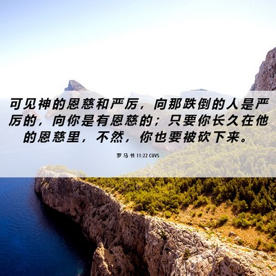 Picture 06 - 罗 马 书 11:22 CUVS - 可 见 神 的 恩 慈 和 严 厉 ， 向 那 - Bible Verse Picture