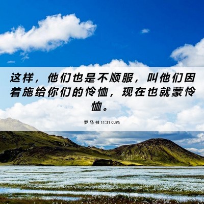 Picture 06 - 罗 马 书 11:31 CUVS - 这 样 ， 他 们 也 是 不 顺 服 ， 叫 - Bible Verse Picture