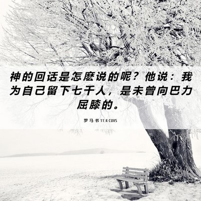 Picture 06 - 罗 马 书 11:4 CUVS - 神 的 回 话 是 怎 麽 说 的 呢 ？ 他 - Bible Verse Picture