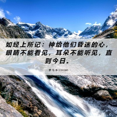 Picture 06 - 罗 马 书 11:8 CUVS - 如 经 上 所 记 ： 神 给 他 们 昏 迷 - Bible Verse Picture