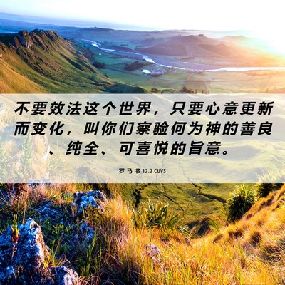Picture 06 - 罗 马 书 12:2 CUVS - 不 要 效 法 这 个 世 界 ， 只 要 心 - Bible Verse Picture