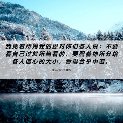 Picture 06 - 罗 马 书 12:3 CUVS - 我 凭 着 所 赐 我 的 恩 对 你 们 各 - Bible Verse Picture