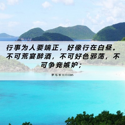 Picture 06 - 罗 马 书 13:13 CUVS - 行 事 为 人 要 端 正 ， 好 像 行 在 - Bible Verse Picture