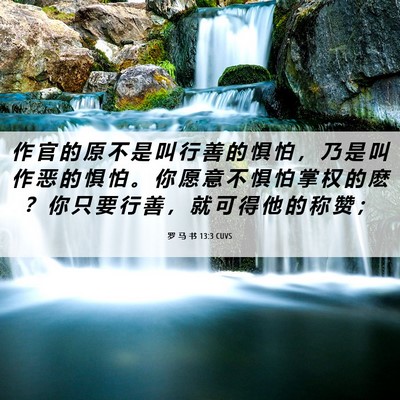 Picture 06 - 罗 马 书 13:3 CUVS - 作 官 的 原 不 是 叫 行 善 的 惧 怕 - Bible Verse Picture