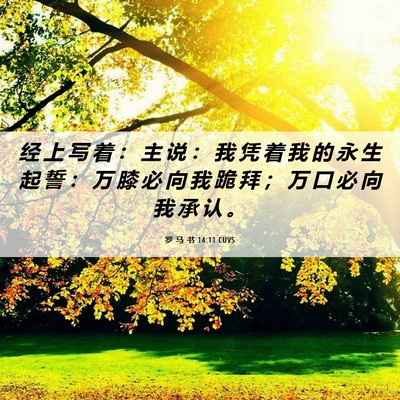 Picture 06 - 罗 马 书 14:11 CUVS - 经 上 写 着 ： 主 说 ： 我 凭 着 我 - Bible Verse Picture