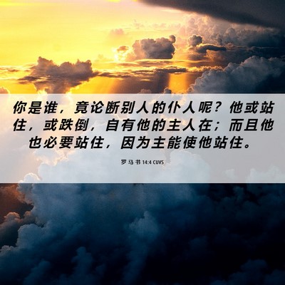 Picture 06 - 罗 马 书 14:4 CUVS - 你 是 谁 ， 竟 论 断 别 人 的 仆 人 - Bible Verse Picture