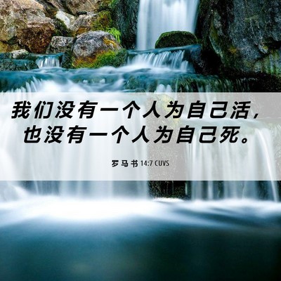 Picture 06 - 罗 马 书 14:7 CUVS - 我 们 没 有 一 个 人 为 自 己 活 ， - Bible Verse Picture