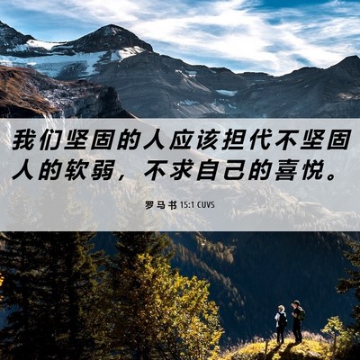 Picture 06 - 罗 马 书 15:1 CUVS - 我 们 坚 固 的 人 应 该 担 代 不 坚 - Bible Verse Picture